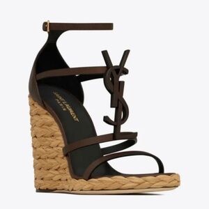 YSL Leather Wedge Sandal